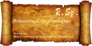 Rokosinyi Szilveszter névjegykártya